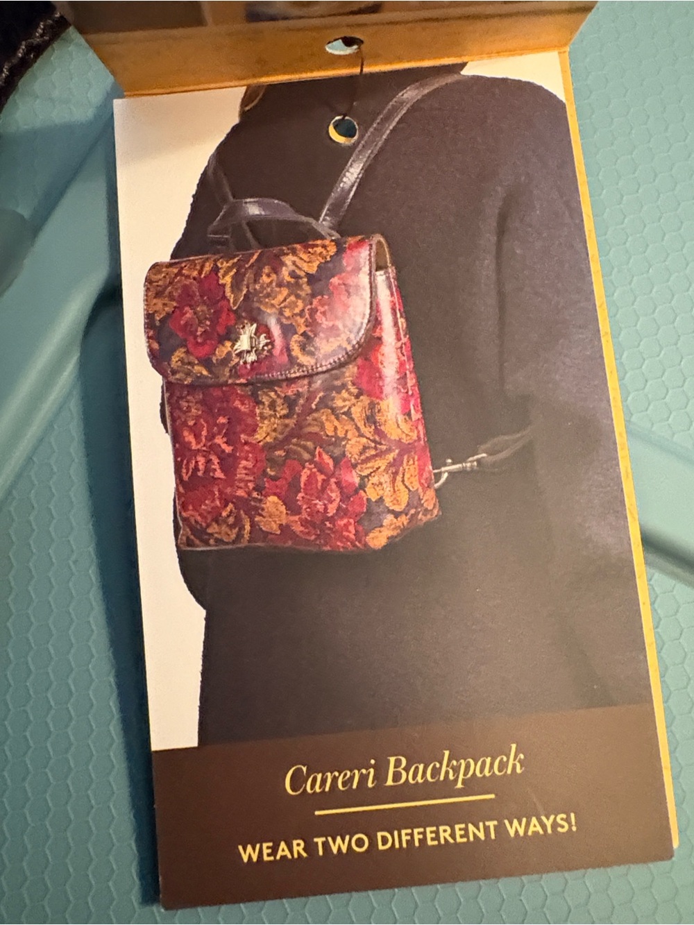 Patricia Nash Floral Tapestry Backpack in Red & Gold